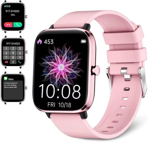Smartwatch for Women - Call, Fitness Tracker, Heart Rate &amp; Sleep Monitor, 1.69 inch Touch Screen, Waterproof - For Android &amp; iPhone, Pink