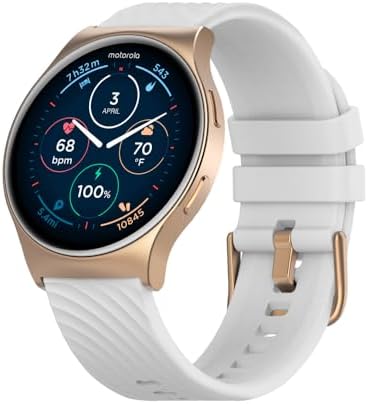 Motorola Moto Watch 120 - Premium Bluetooth Smartwatch with AMOLED Display, 10-Day Battery, Heart Rate & SpO2 Tracking, Fitness & Health Monitoring, Compatible with Android and iPhone - Phantom Black