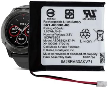 Pattaya 361-00098-00 Battery Replacement for Garmi n Feni x 5X Feni x 5X Running Smartwatch Watch