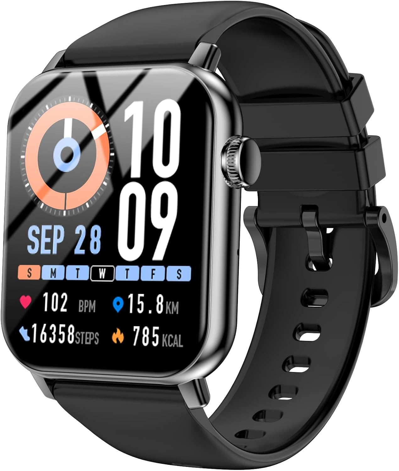 Smart Watches for Men Women with Bluetooth Calling, 1.83" HD Touchscreen Fitness Tracker, IP68 Waterproof, 120+ Sports Modes, Heart Rate & Sleep Monitor, Activity Tracker for iPhone Android (Black)