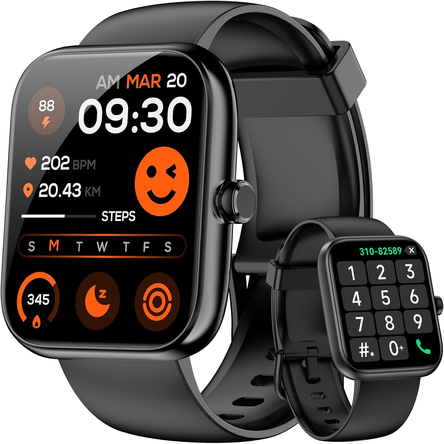 Smart Watch for Men Women with Alexa Built-in, Bluetooth Calling, 1.83'' HD Touch Screen Fitness Tracker with Heart Rate/Sleep Monitor, 120+ Sports Modes, IP68 Water-Resistant Watch for Android &amp; iOS